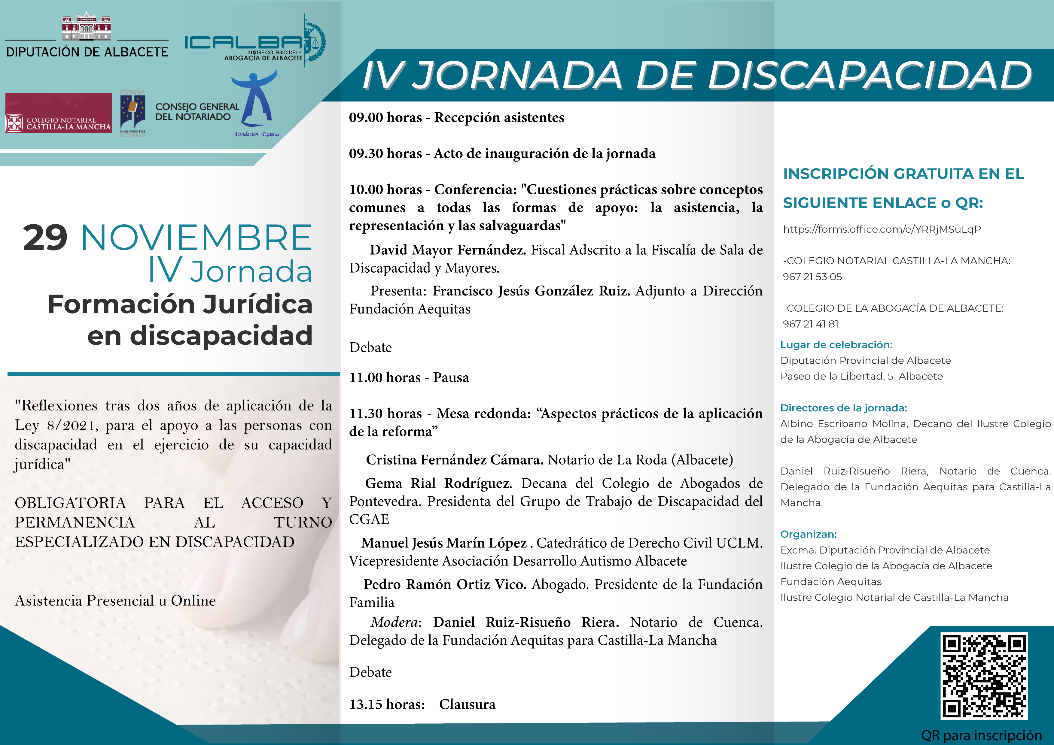 IV JORNADA JURÍDICA EN DISCAPACIDAD 29/11/2023